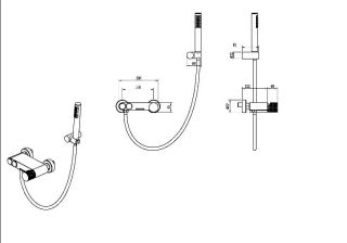 Смеситель для ванны и душа Boheme Stick Linea 123-NB.3 брашированный никель